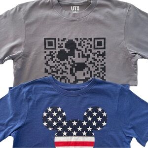 Disney Boys T-Shirt Bundle Size L | Mickey Graphic Tees (2-Pack)